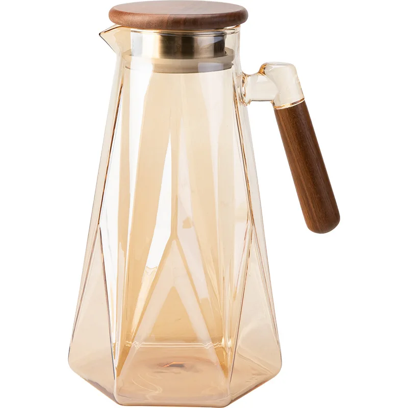 

Large-capacity transparent glass cold kettle set, suitable for commercial and household use, fashionable and simple