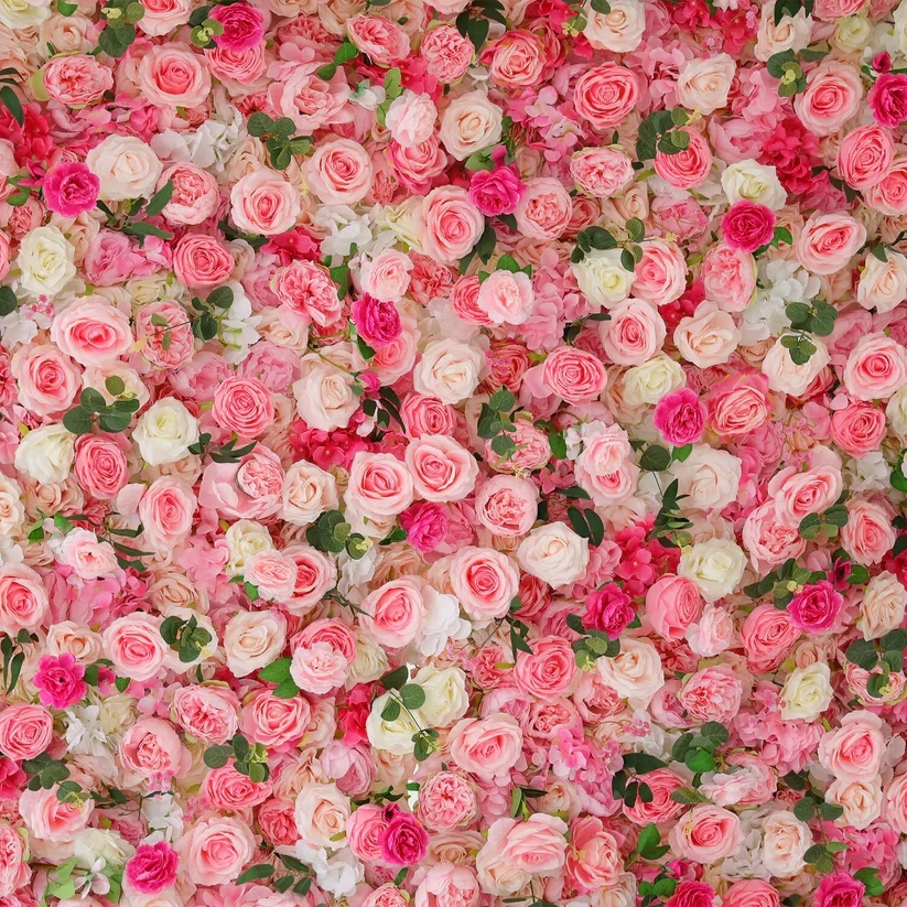 Pink Rose Flower Wall Backdrop for Baby Showe&Birthday Party Decorations