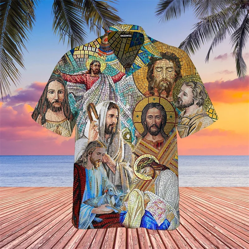 God Loves The Common People Jesus Hawaiian Shirts Mens Womens Fashion Cool Beach Shirts Summer Cool Floral Shirt Tops Clothes