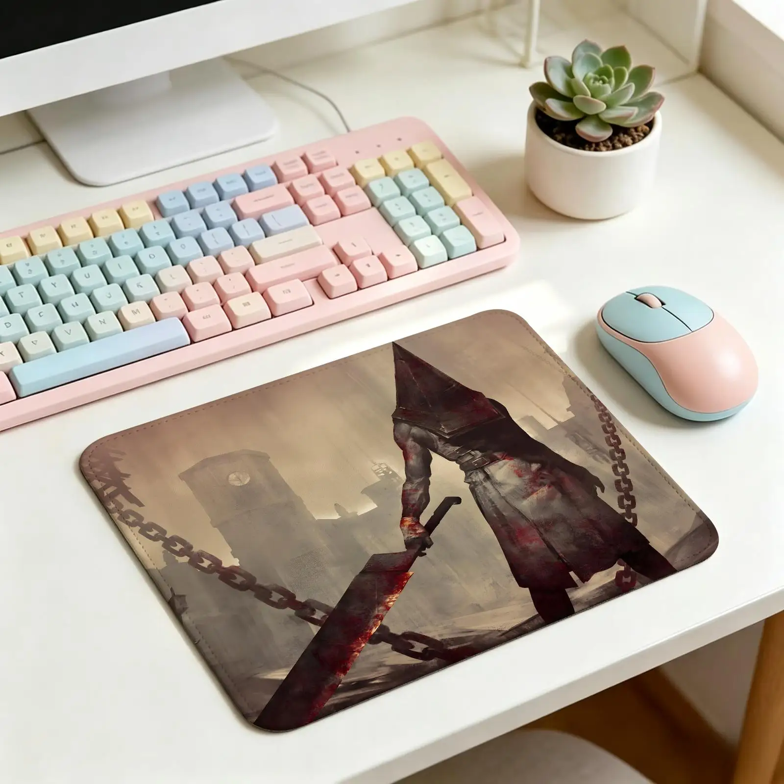 S/M/L Gaming Mat,Reinforced Stitched Edge,SILENT HILL Mouse Pad Portable Non‑Slip Pad for Laptop Office & E‑Sports Game Play