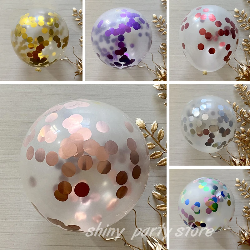 

10/20pcs Multicolored Confetti Balloons Transparent Latex Ballon Floating Air Helium Balloon Birthday Party Wedding Celebration