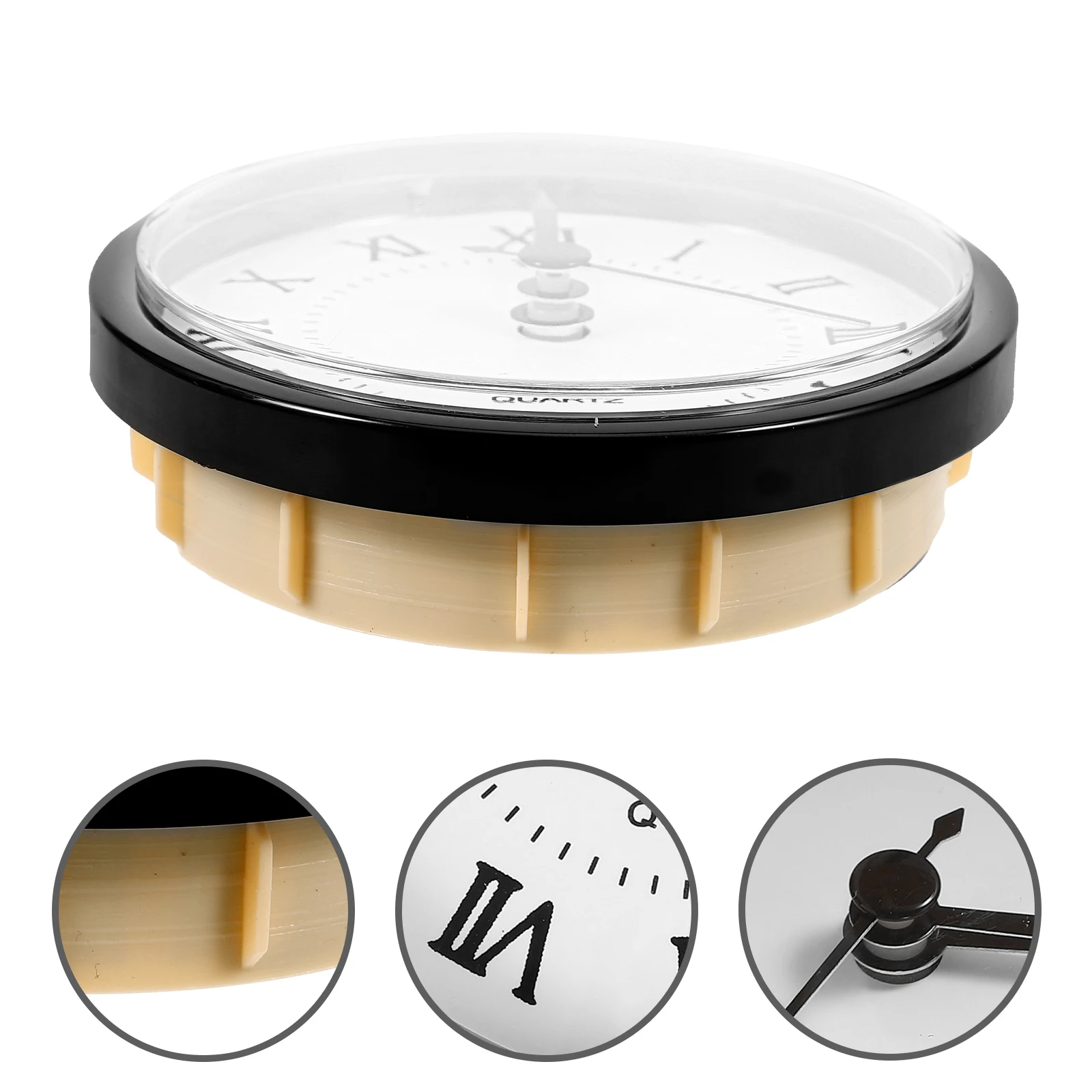 

Round Diy Head With Roman Numerals Vintage Style Small Mechanism For Crafts Durable Plastic Easy Install