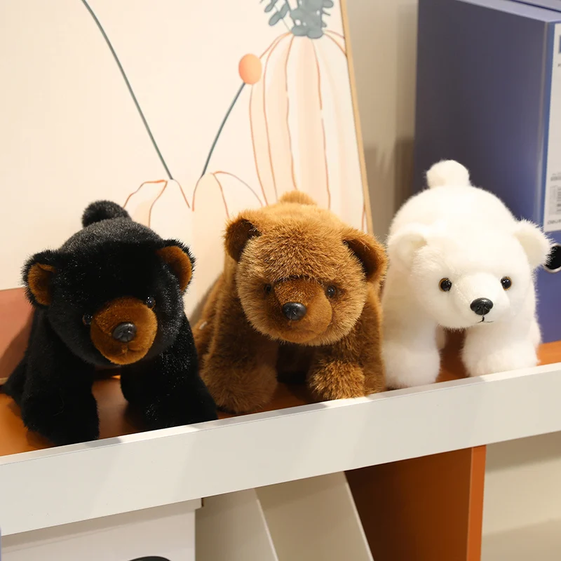 

Плюшевые игрушки Kawaii трехцветного медведя, мягкие игрушки из фильмов, милая подушка, куклы белого медведя для детей, подарки на день рождения, 20 см