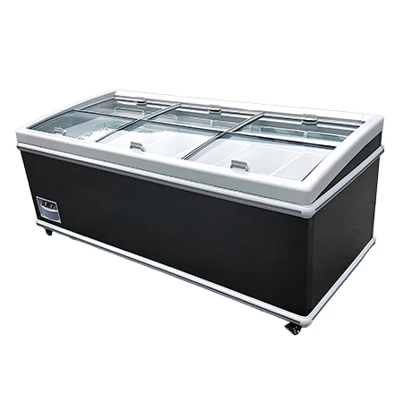 FL Island Style Refrigerated Cabinet Easy‑Clean Open Display Fridge For Retail Supermarket Frozen Snack Food Sales Equipment