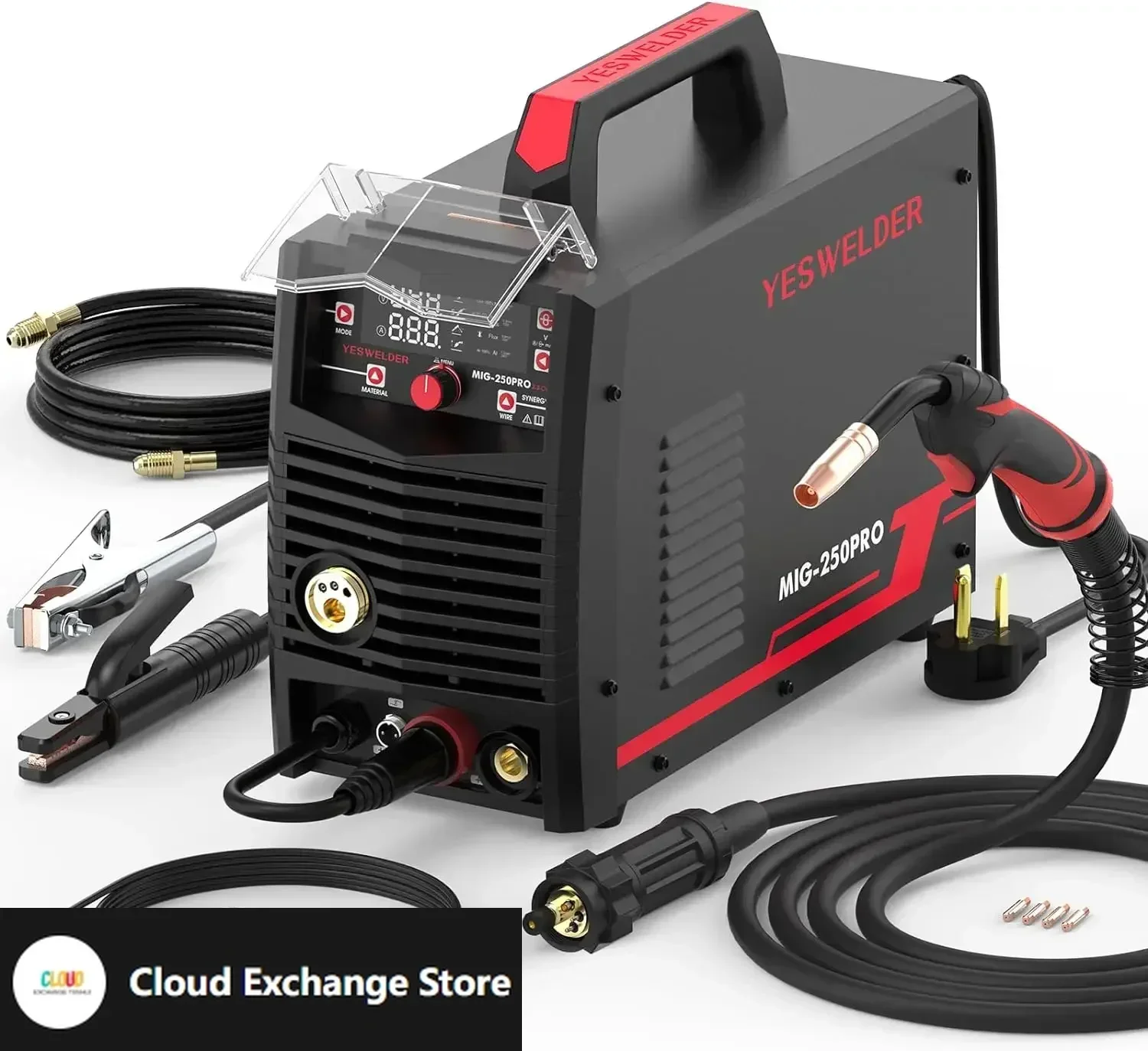 

MIG-250 PRO Aluminum MIG Welder, 250Amp 220V, Gas MIG Gasless Flux Core Welding Machine MIG/Lift TIG/Stick 4 in 1 Welder