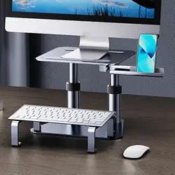 Ergonomic Computer Stand Notebook Laptop Riser Support AntiSlip Metal Bracket Mount for Bed Height Adjustable Office Home Desk