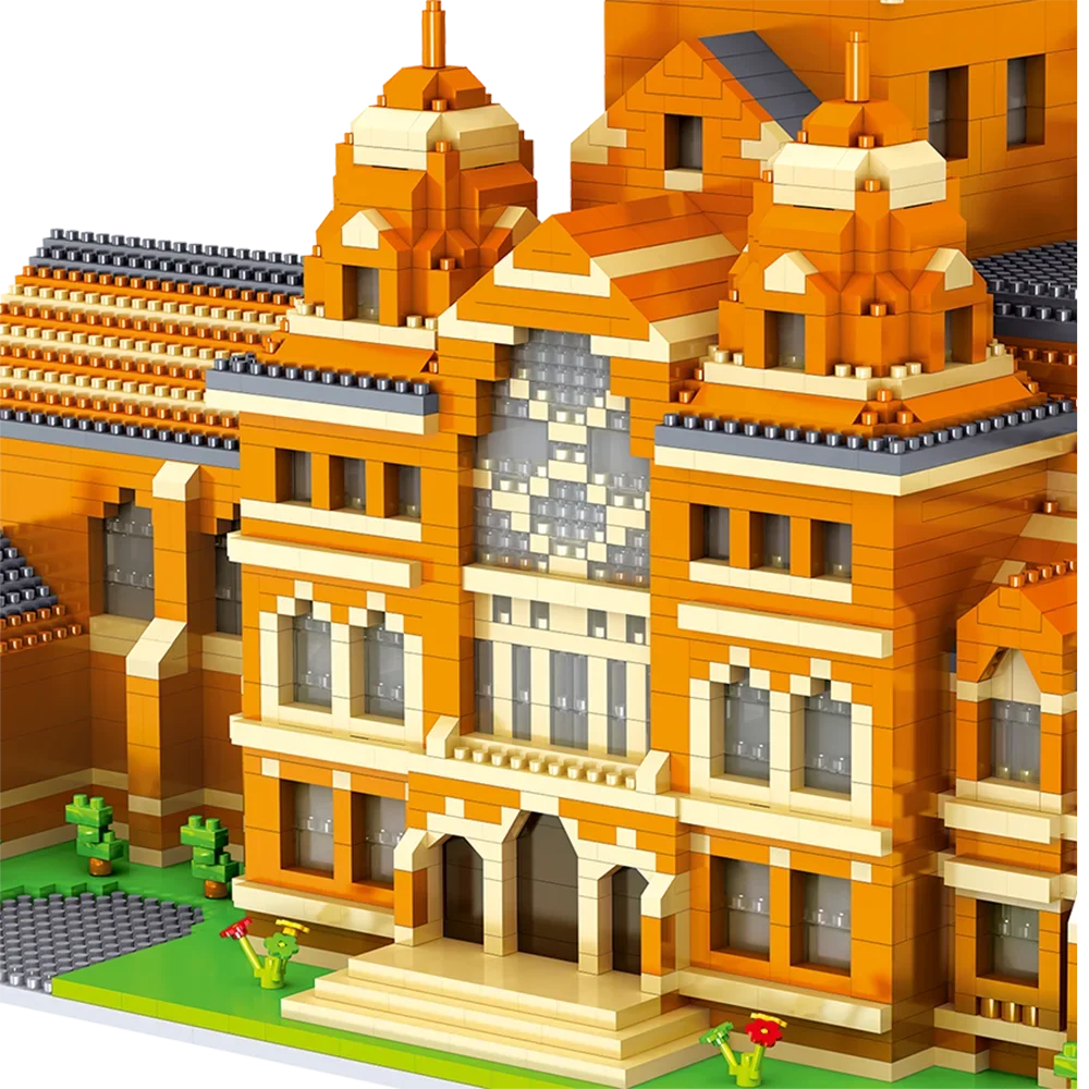 Toy for Children Harvard School Model DIY Mini Diamond Blocks Bricks Building Blocks World Architecture Toys