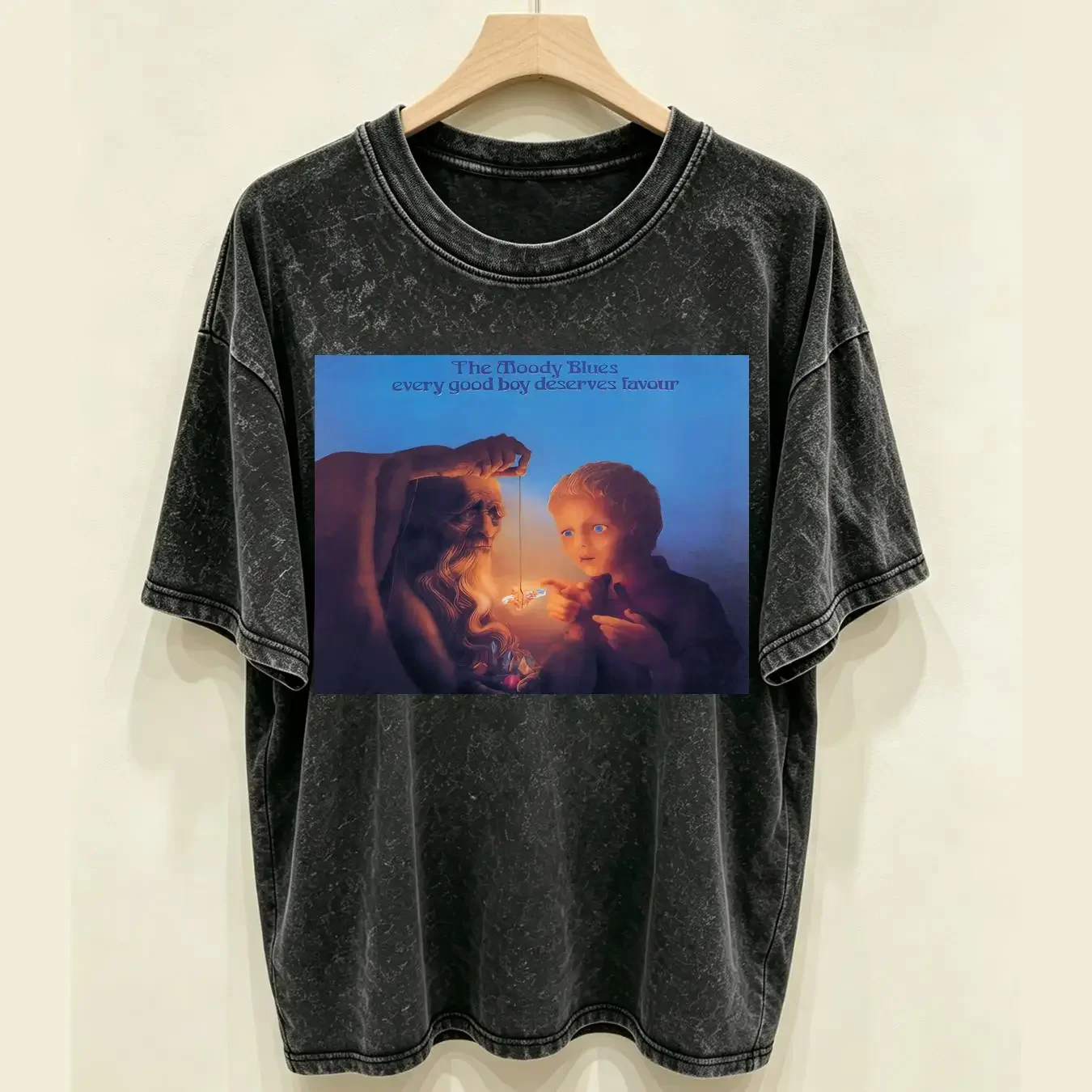washed T Shirt THE MOODY BLUES every good boy deserves favour SMALL MEDIUM LARGE XL vintage Washed designer clothes Breathable