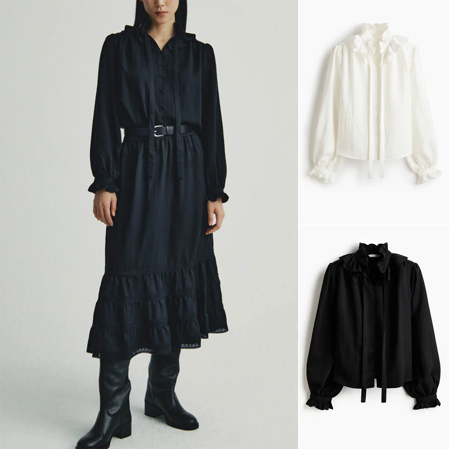 

Simple Sle Women's Long Sve Bubble Hem irt Autumn Winter New Arrival Single Button Casual Faion Polyester Fiber Skin...