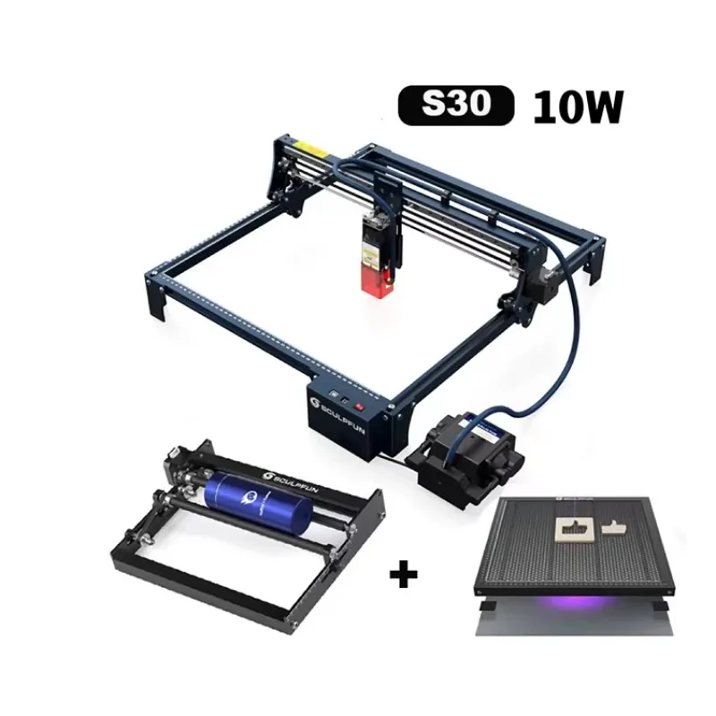 

S30 Pro 10W 3-piece Laser Engraver Automatic Air-assist System Replaceable Lens Eye Protection Laser Engraving Machine