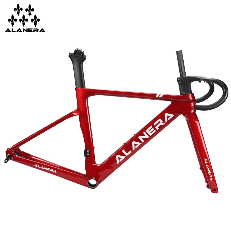 

Transparent red ALANERA Aerodynamic EPS molded carbon frame Viking Display CARBON FRAME equipped with newly released handlebar