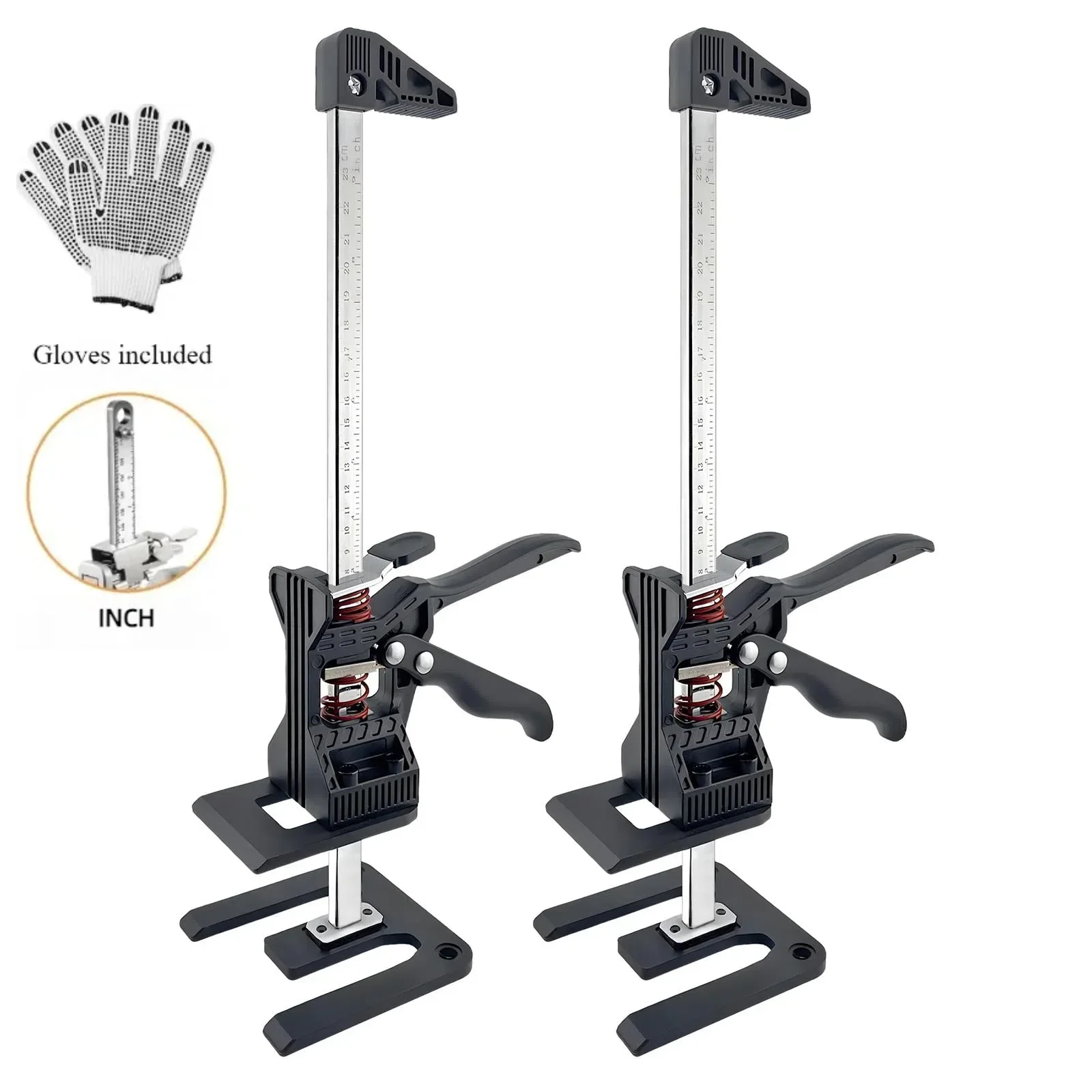 2 Pack Labor Saving Arm Jack mit Handschuhen 12 in Funktion Höhe Hebevorrichtung geeignet für Tür Fenster Heben Wand Fliese Locator