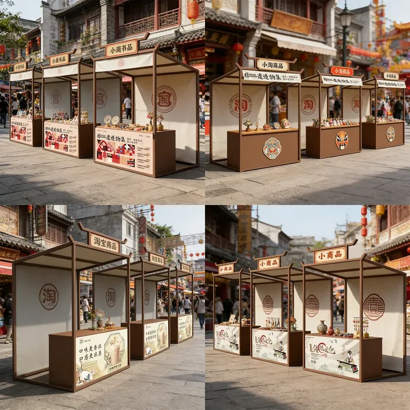 For Wrought Iron Scaffolding Display Stand Mobile Promotion Booth for Shopping Mall Supermarket Food Festival Market Stall