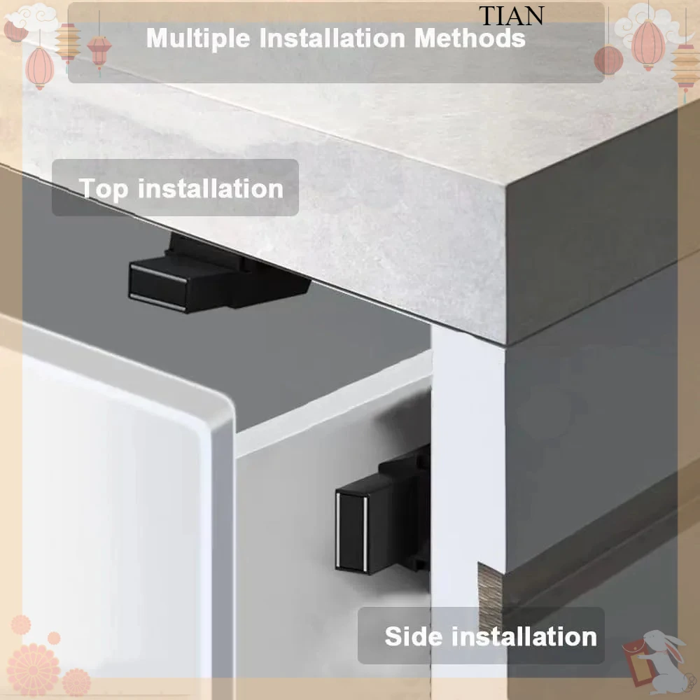 TIAN 2/4 Pack Magnetic Push to Open Latch Heavy Duty Touch Release Cabinet Drawer Door Hardware