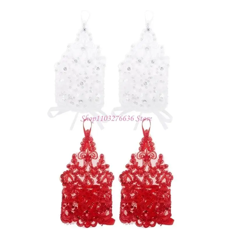 

R6fd браслетные перчатки для девочек Princess Gloves Girls Wedding Dress Glove Costume