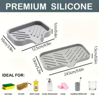 Silicone Faucet Mat Kitchen Sink Tray Soap Dispenser Sponge Drain Pad Sink Spadrying Mat Countertop Storage Tray Soaptray 3