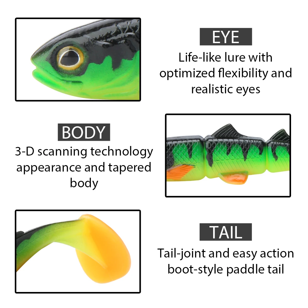 Spinpoler 16 cm/22 cm articulé Shad brochet leurre de pêche queue de pagaie appât appât coulant Wobbler appât souple perche matériel de bar