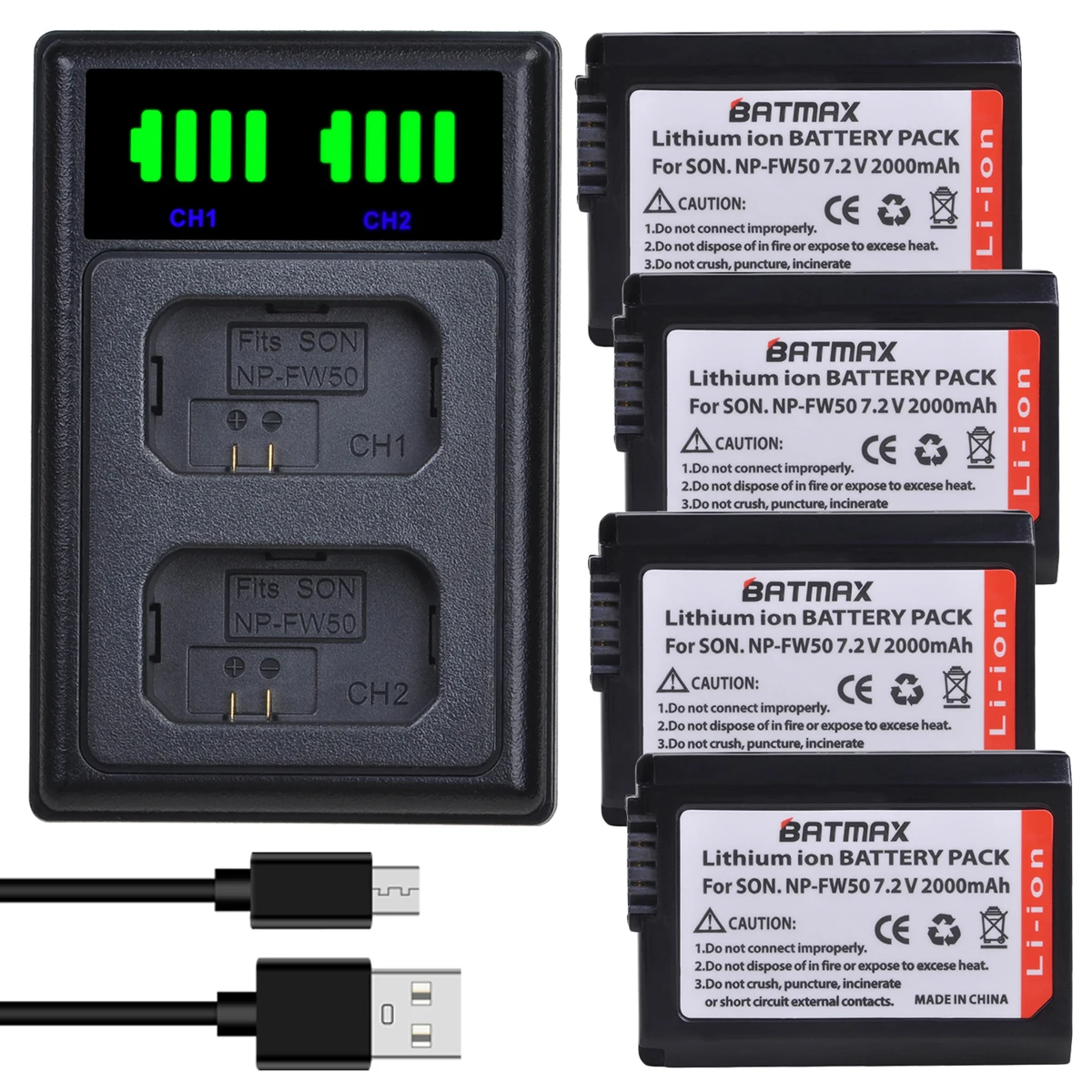 Bamtax NP-FW50 NP FW50 battery+NEW LED Dual Charger for Sony ZV-E10 a6500 a6400 a6300 a6000 a5000 a3000 NEX-3 a7 7R a7R a7R II