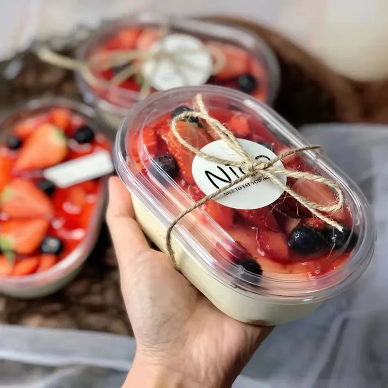 

50pcs High quality tiramisu cake box clear plastic pet packaging cups ice cream pudding jelly yogurt dessert cup with lid party