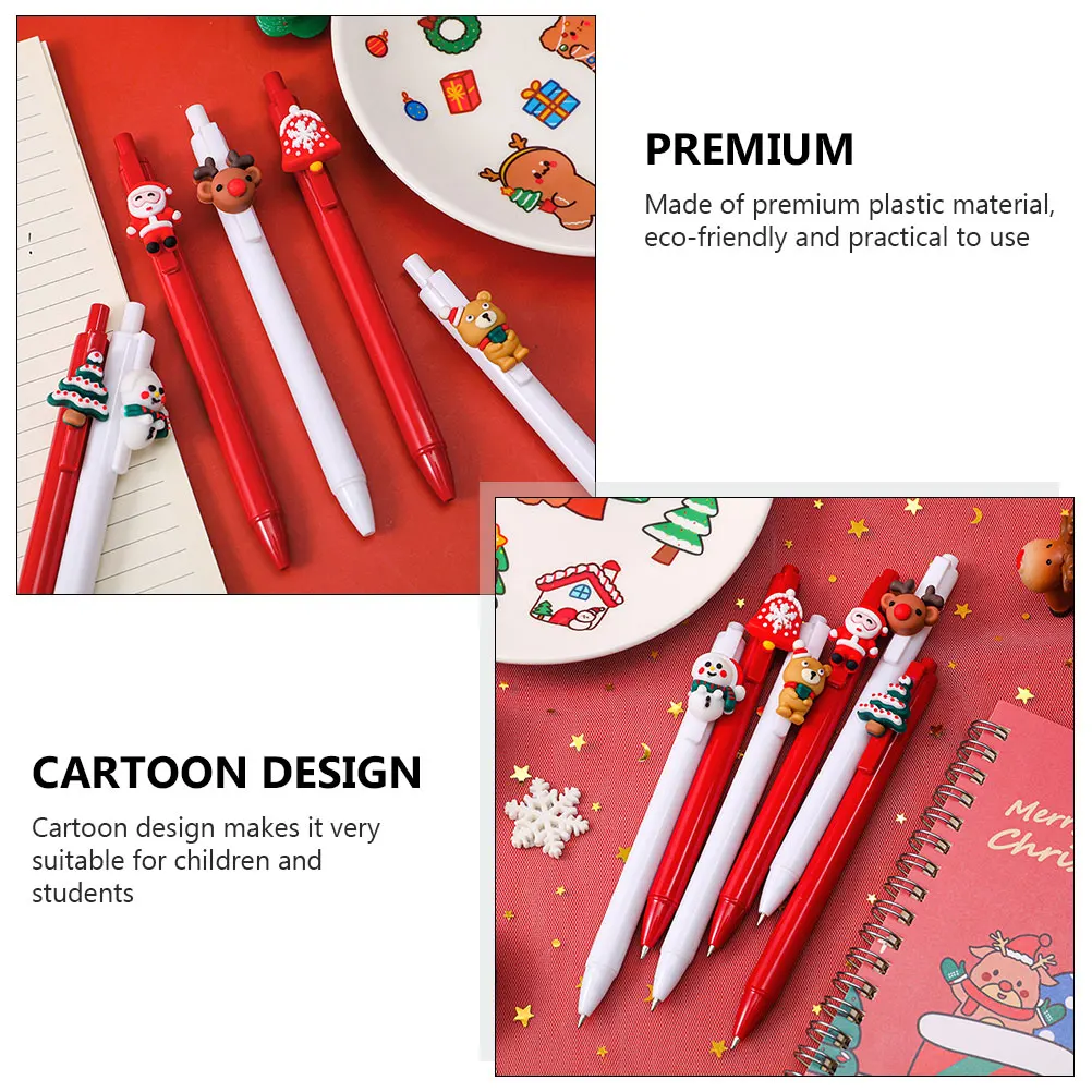 

12Pcs Christmas Gel Pens Creative Plastic Press Pens Office School Writing Supplies Smooth Grip Comfortable to Hold
