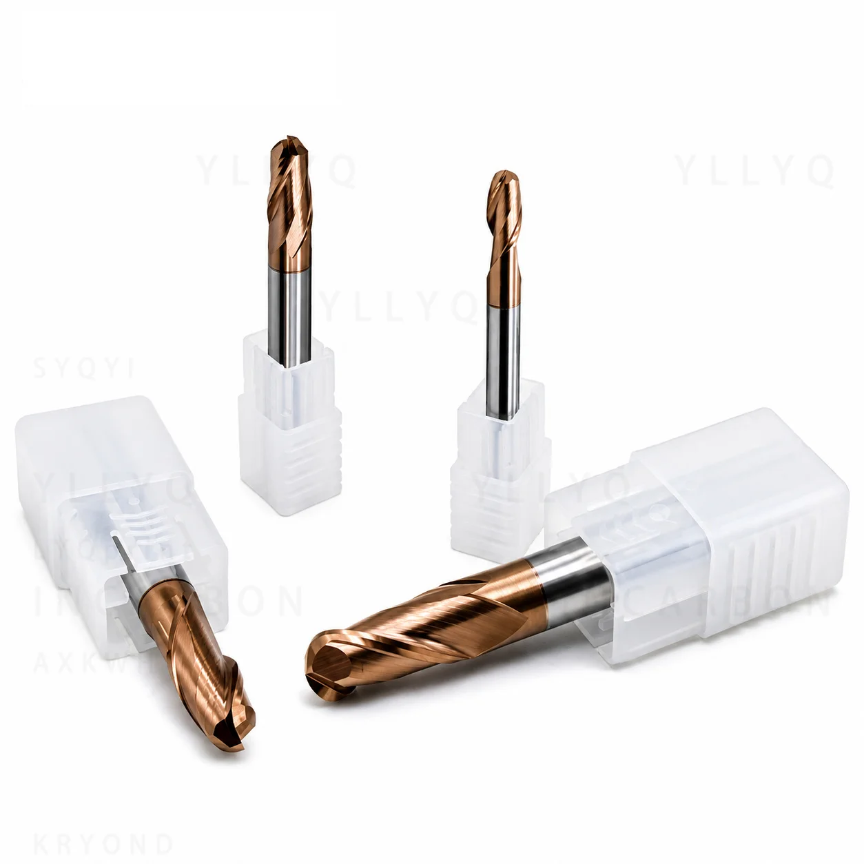 HRC65 Ball Nose End Mill Carbide CNC Milling Cutter Tungsten Steel Alloy Coated Tool for Metal Machining Machine Endmill Tool