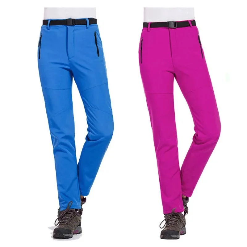 Mulheres caminhadas calças de acampamento esqui ao ar livre trekking viagem casca macia à prova vento manter quente roupas à prova dwaterproof água
