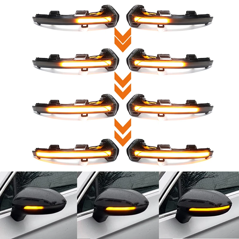 

For VW Passat B8 Arteon 2015 2016 2017 2018 2019 2Pcs Car Dynamic LED Turn Signal Light Rearview Mirror Blinker Indicator