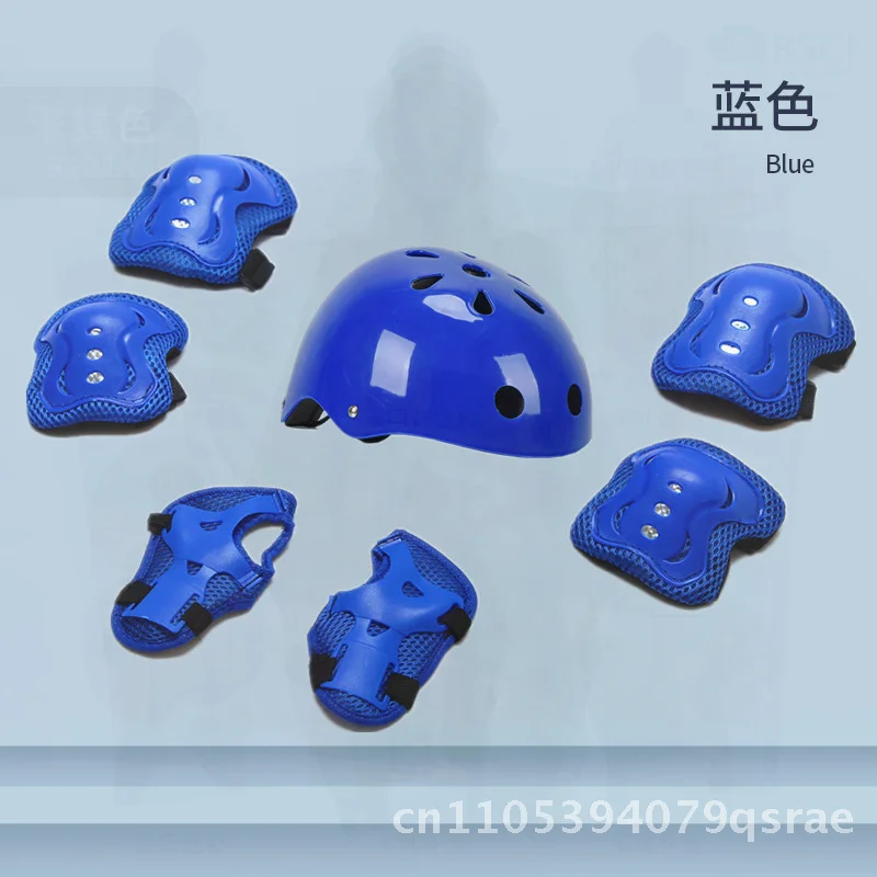 Children's Seven-Piece Skateboarding & Balance Car Riding Gear Set - Helmet Protectors Knee Elbow Wrist & Hand Guards in