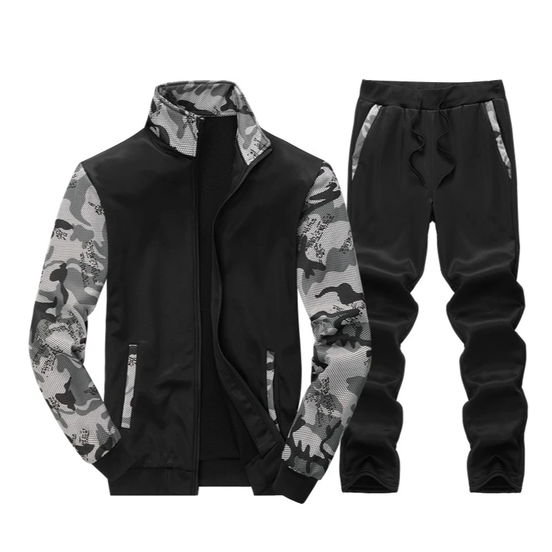 

Cross-border European Standard New Military Camouflage Sweatshirt Men's Spring/Autumn Long Sleeve Casual Sports Set Fleece Sweat