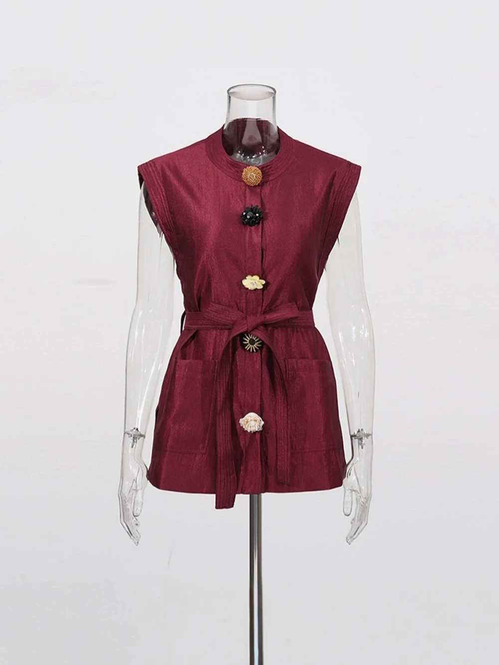 Temperament two-piece suit for women 2025 summer new style fashionable all-match vest wide-leg pants-GZXX974