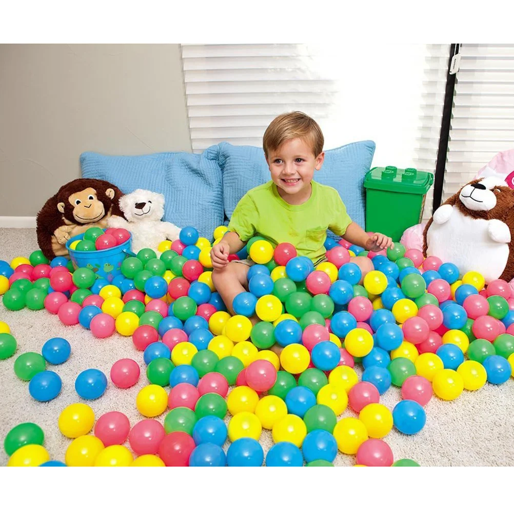 25 Stück Ozeanball, bunte Kunststoffkugeln, 5,5 cm Durchmesser, für Kinder, Bällebad, Poolzelt, Spielplatz, visuelle Entwicklung