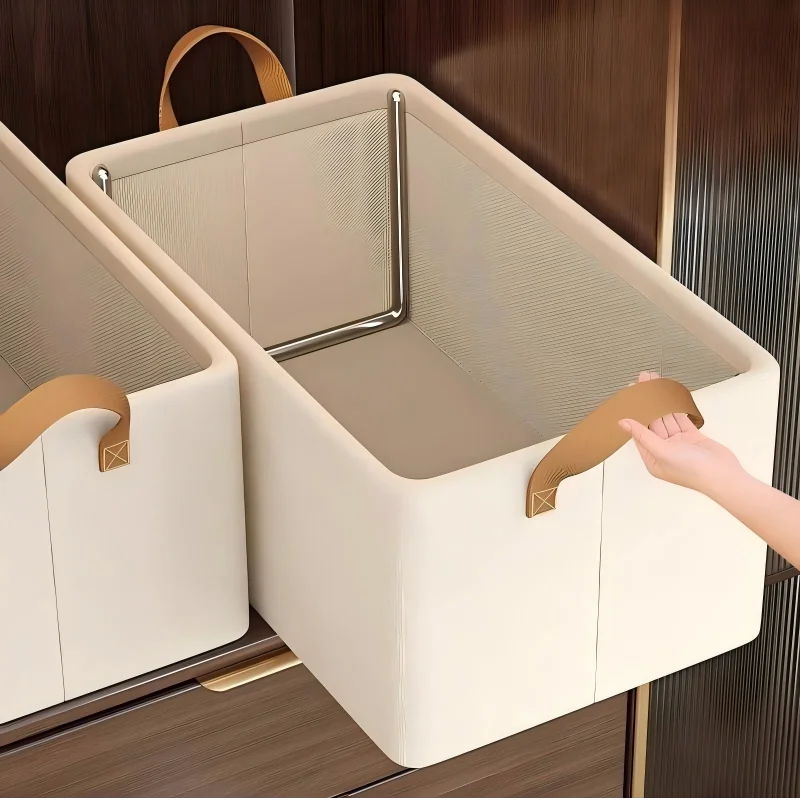 Linum Home Textiles - Foldable Fabric Storage Box for Home