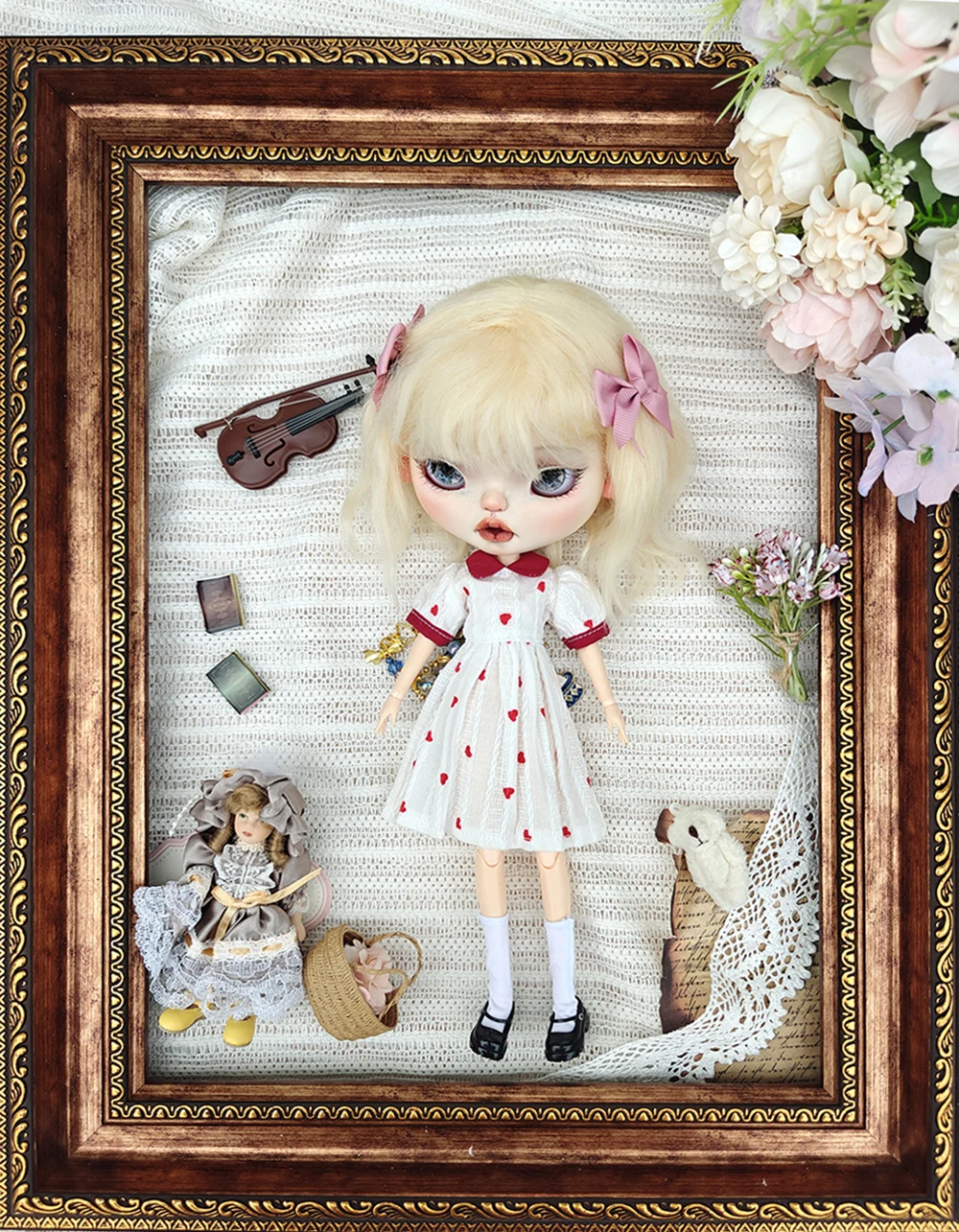 

Новая одежда для куклы blythe, платье ручной работы с красным сердцем для куклы Блайт, милая кукла OB22 OB24 AZONE, милая кукла для девочек, игрушка