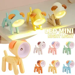 Led Nachtlampje Mini Schattig Huisdier Licht Diy Kawaii Cadeau Cartoon Hond Hert Opvouwbare Bureau Tafellamp Kinderen Kamer Om Woonkamer Decoratie