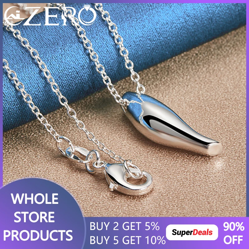 ALIZERO 925 Sterling Silver Wolf Fang Pendant Necklace 18 Inch Chain For Men Women Trendy Accessories Fashion Party Jewelry