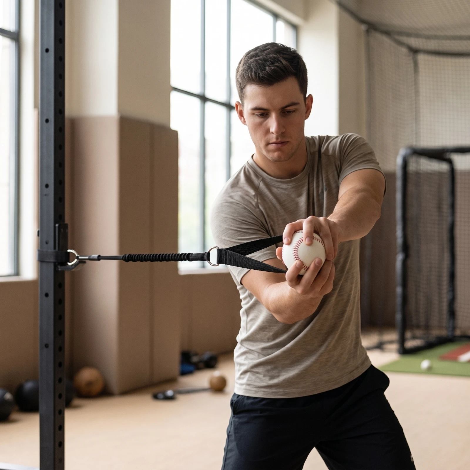 Home Gym In Garage - Baseball Training Connector Draagbare, vastgebonden honkbal-slagtraininghulp,