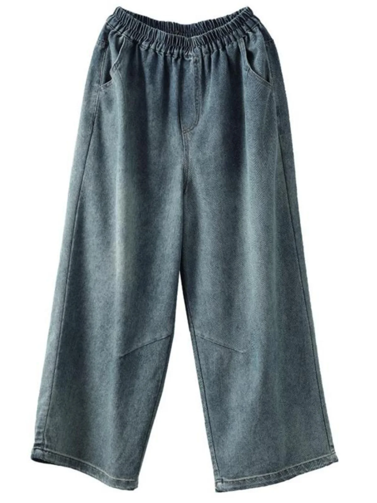 

Американские винтажные потертые джинсовые широкие брюки, женские осенне-зимние повседневные длинные брюки с высокой талией длиной до пола