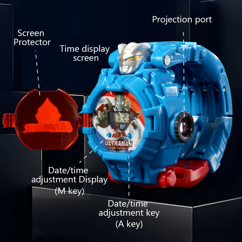 디즈니 마블 변환 로봇 프로젝션 전자 시계 스파이더 맨 아이언 맨 캡틴 아메리카 애니메이션 아이 장난감 선물