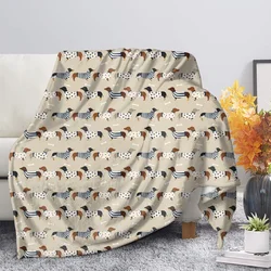 Dachshund Blanket Fluffy Soft Warm Sausage Dog Throw Blankets for Bed Sofa Lightweight Plush Sheet Bedspread Flannel Cozy Cover