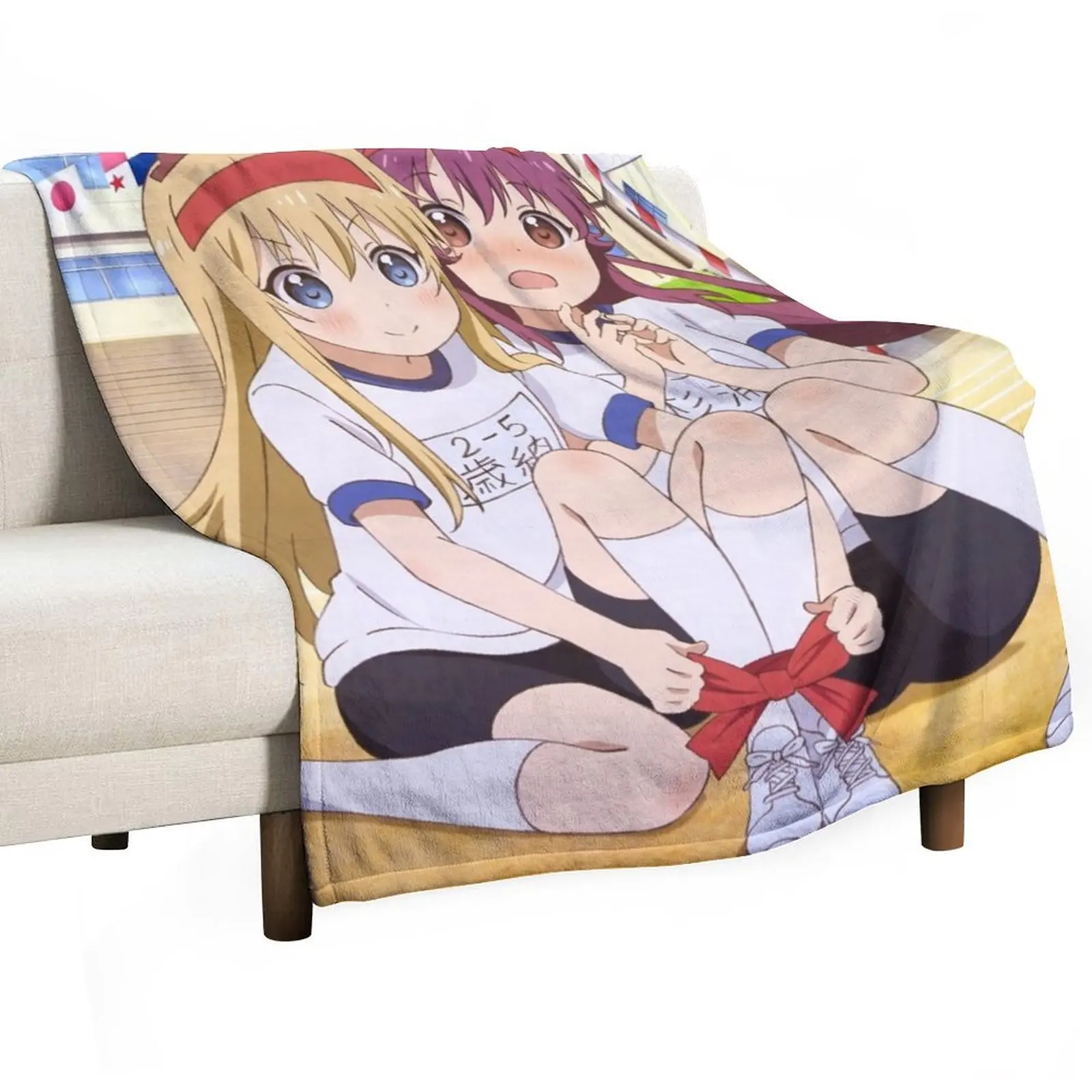 Yuru Yuri - Toshinou Kyouko & Sugiura Ayano Throw Blanket Furrys warm for winter manga Blankets