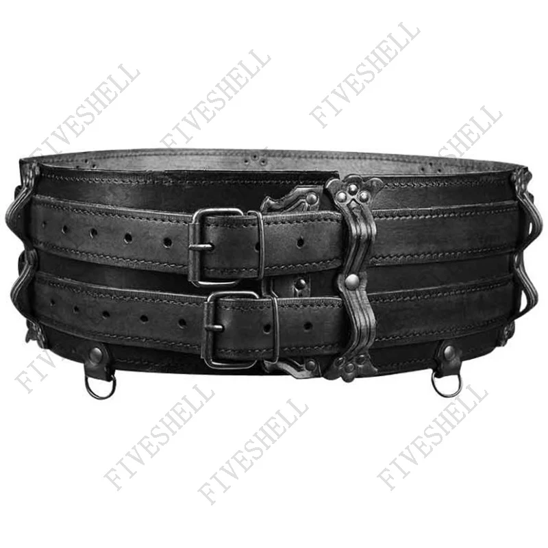 2023 uomo donna cintura Steampunk Sash medievale Larp Adventurer Harness Belt accessorio in vita in pelle vichinga cinturino doppio celtico