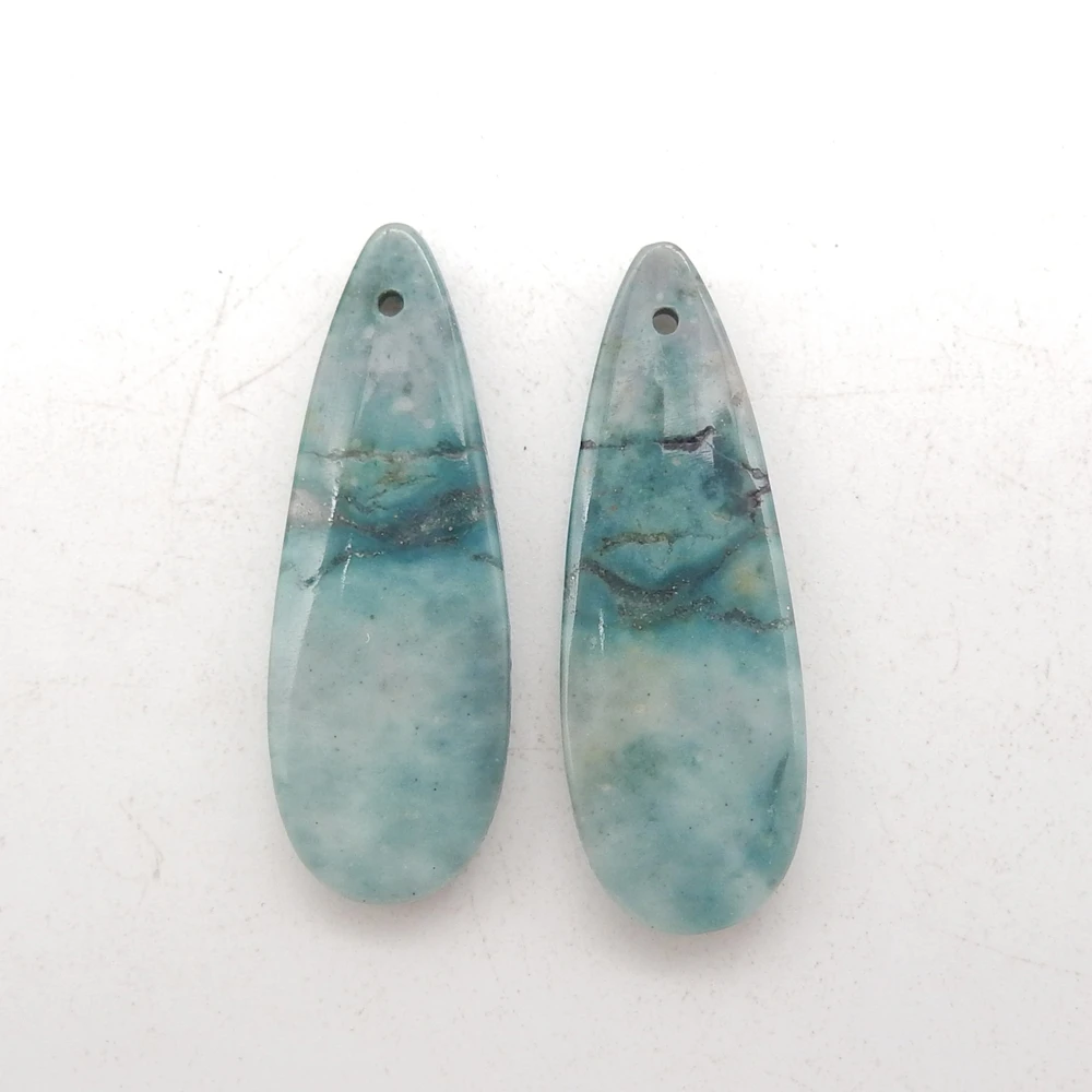 Natural Chrysocolla Water Drop Earrings Beads For Womens, Gift DIY Semiprecious Stone Jewelry Accessories