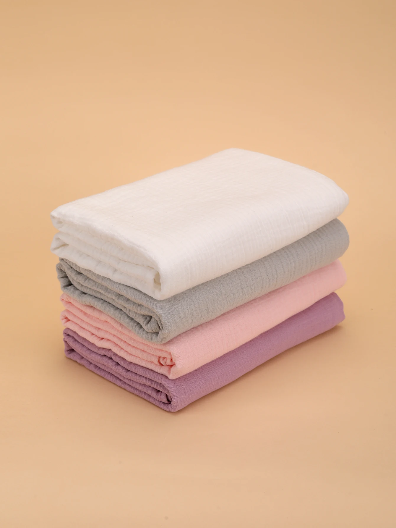 4PCS/set 100% cotton solid color Muslin Swaddle Neutral Soft Muslin Baby Wrap 100*120cm Infant Baby Muslin Blanket