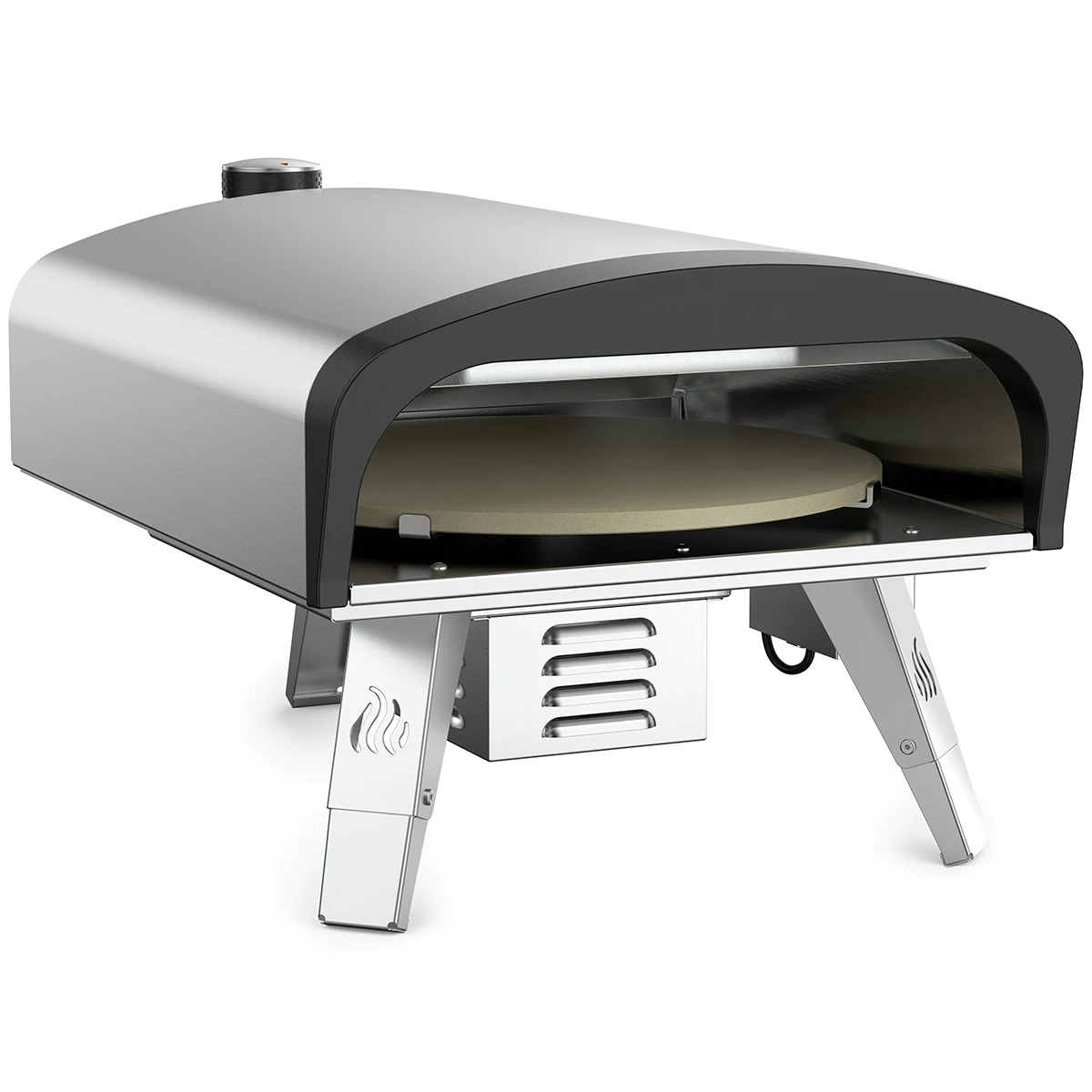 Stainless Steel Gas Pizza Oven with electric automatic motor Outdoor Garden Electric Gas Pizza Oven