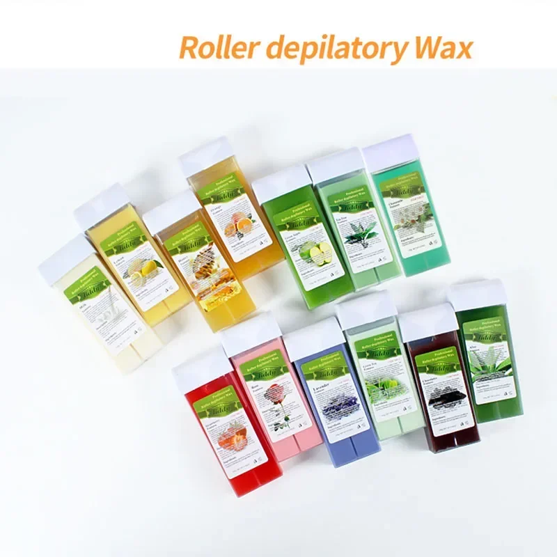 

100G Roller Depilatory Wax Hair Removal Beeswax Resin Wax Heater Machine Professional Facial Body Hair Removal Wax Strip Block