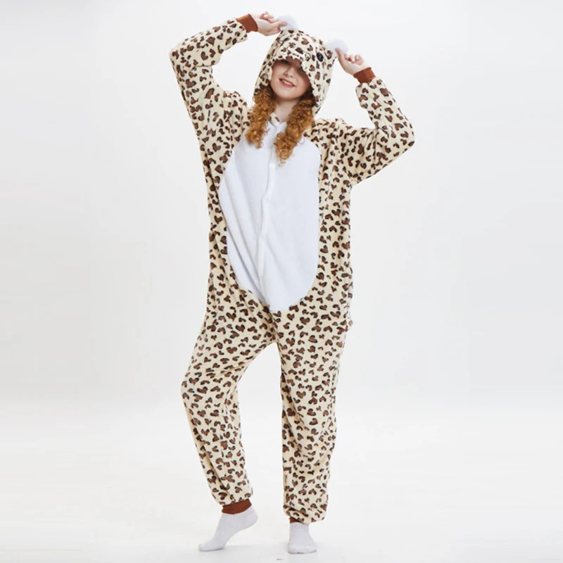 Unisex Adult Animal Pajamas Warm Sleepwear Frog Panda Tiger Bear Pig Onesies Pajamas Halloween Cosplay Homewear Anime Costume