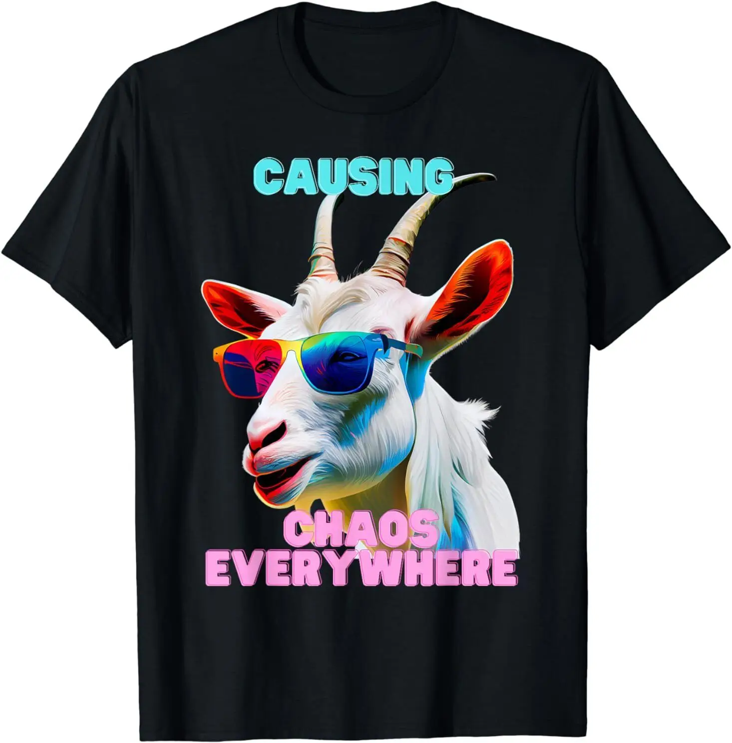 

NEW LIMITED Funny Crazy Goat Design Gift Idea Tee T-Shirt S-3XL