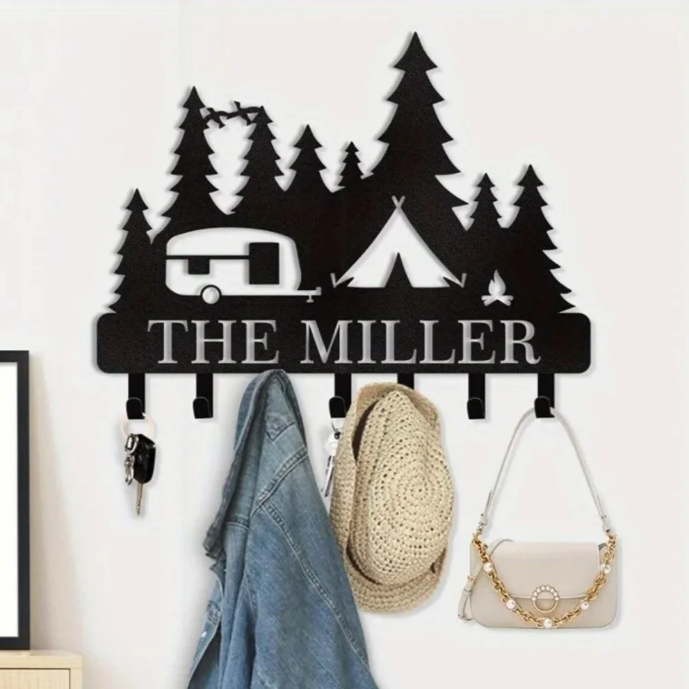 Artisan Crafted Wall Key Holder Custom Metal Camper Themed Rack Ideal for Kitchens Offices Hallways and Doorway Spaces