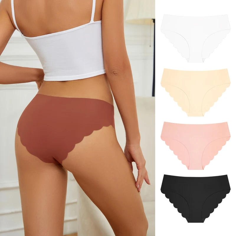 

3 Pieces/Set Women Seamless Panties Low-Rise Briefs Soft Underwear Ladies Wavy Edge Sexy Lingerie Female Smooth Underpants