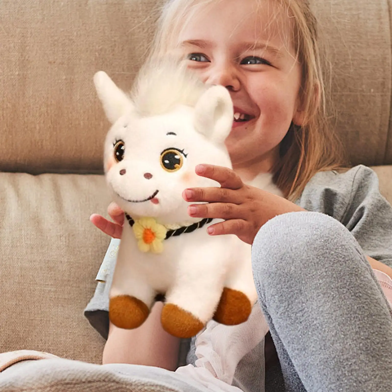 حصان محشو عيون كبيرة لعبة دمية لطيفة خيول محشوة للفصول الدراسية عيد الفصح والهالوين وأعياد الميلاد وديكور غرفة النوم والحضانة #4